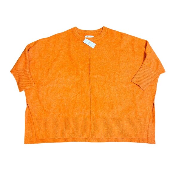 Lou & Grey for Loft Womens Orange Poncho Sweater M‎ / L Oversized Slouchy Knit - Picture 1 of 8
